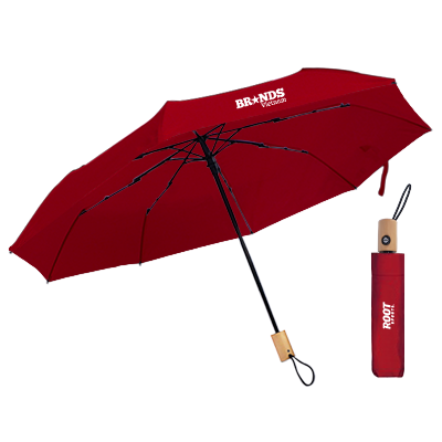 21'' Auto Open-Close 3 Fold Umbrella with Wooden Handle