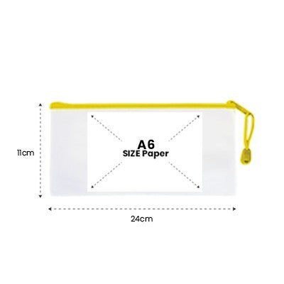 PVC Frosted Zipper Pouch - A6 Size