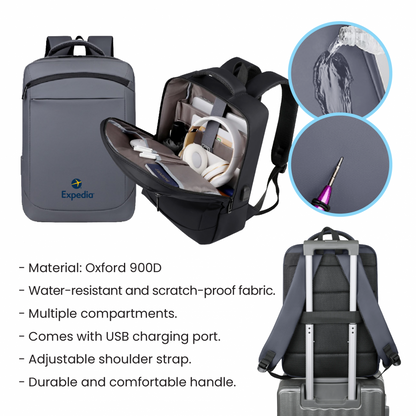 15.6" DOLLY Laptop Backpack with External USB Port