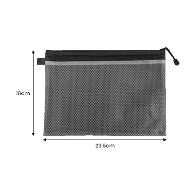Frosted PVC Organizer with Net Divider – A5 Size