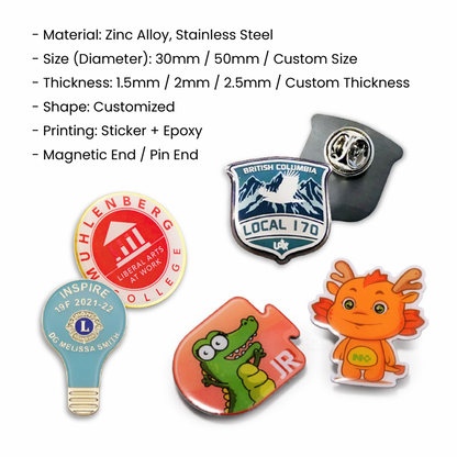 Custom Made Epoxy Collar Pin