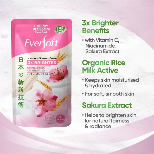 Pek Isi Semula Krim Mandi Eversoft 550g