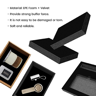 Black Velvet EPE Foam for Slide Gift Box