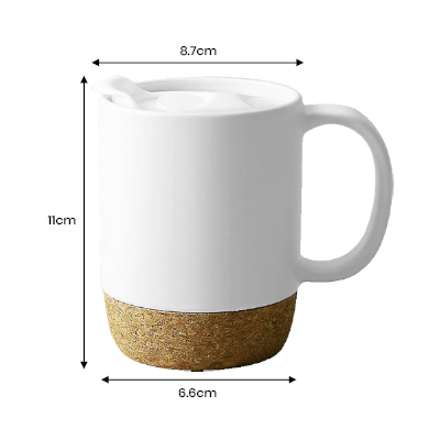 CORK 2 Tone Ceramic Mug with Cover – 400ml