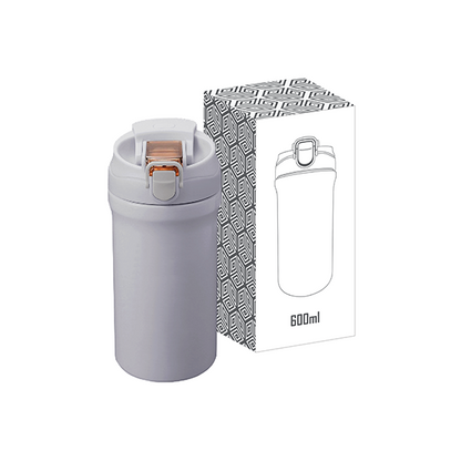 LINK Dual Lid 316 S.Steel Bottle with Straw - 600ml