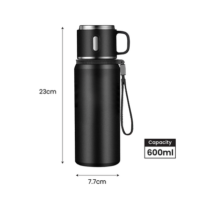 CUP Stainless Steel Vacuum Thermos Flask with Handle - 600ml