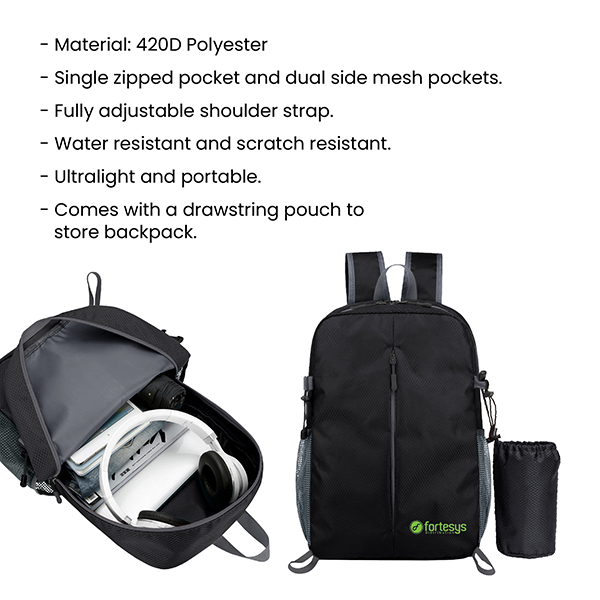 LIGHT Hiking Foldable Backpack with Pouch