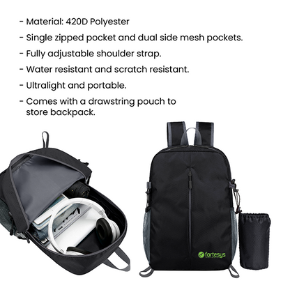 LIGHT Hiking Foldable Backpack with Pouch