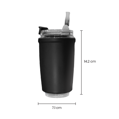 MOFI Stainless Steel Tumbler with Straw – 380ml