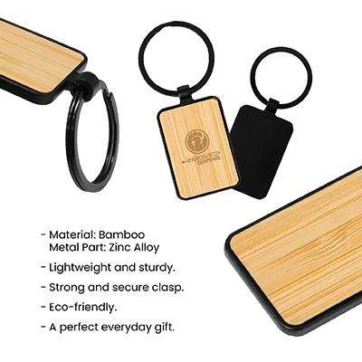 Bamboo Black Metal Key Holder