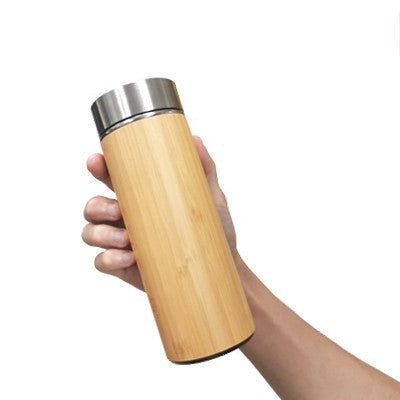 Mini Bamboo Premium Stainless Steel Thermos - 350ml