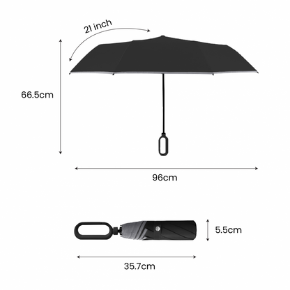 21" DUO Double Ribs 8 Panel Coated Foldable Umbrella