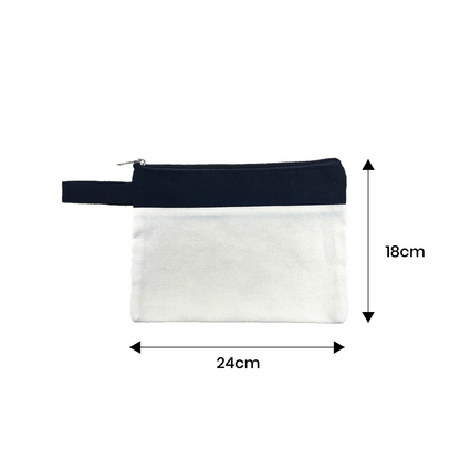 JIWA Canvas Zippered Pouch Travel Organizer - 12oz