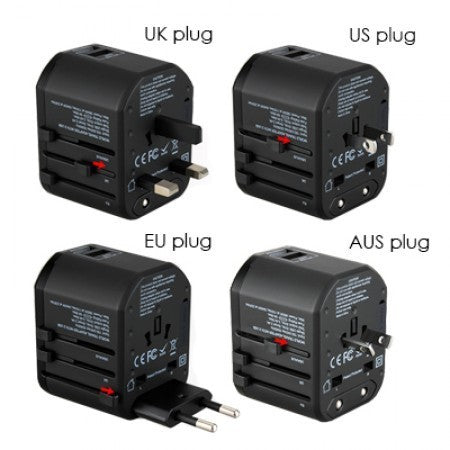 Premium Travel Adapter Dual USB Hub With Smart Charge 2.4A
