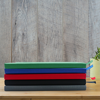 PU Fabric Hard Cover A5 Notebook with Pen Loop