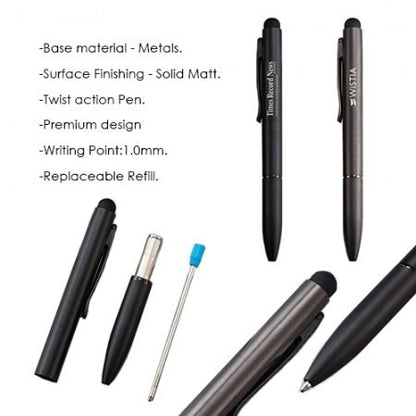 EXEC Twist Action Metal Ball Pen with Stylus