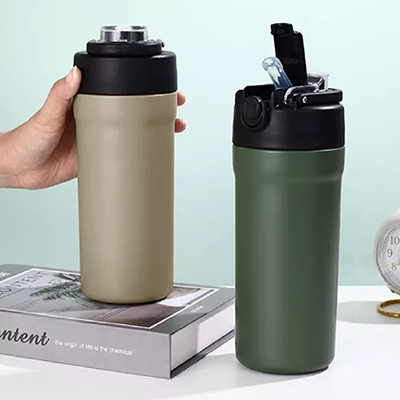 TIGO Stainless Steel Bottle with Straw Carry Handle - 680ml