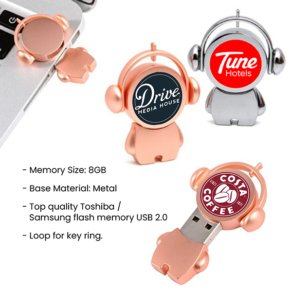 MUSICMAN USB Flash Drive with Key Chain - 8GB