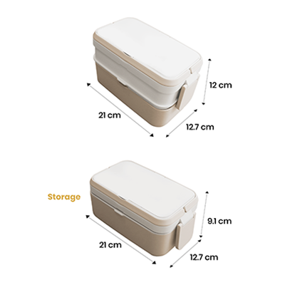 ECO Bamboo 2 Tier Lunch Box - 1200ml