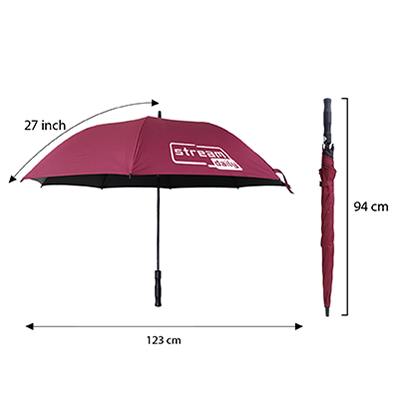 27" Auto-Open Inner Black Coated Quality Golf Big Umbrella