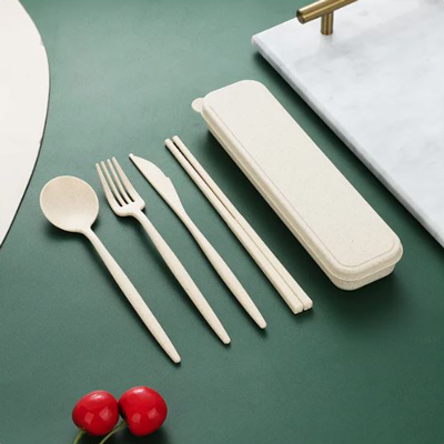 WHEAT 4-in-1 Colour Eco-Cutlery Set
