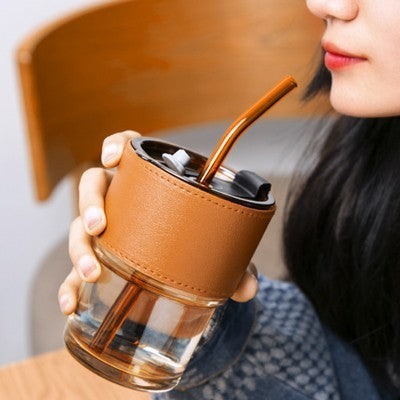 MONTE 2 Premium Color Glass Mug with PU Sleeve- 400ml