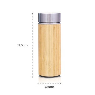 Mini Bamboo Premium Stainless Steel Thermos - 350ml