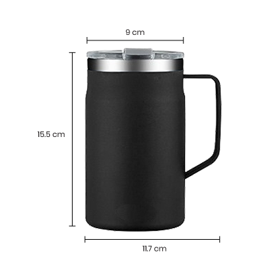 LOCK Stainless Steel Mug with Cover - 650ml