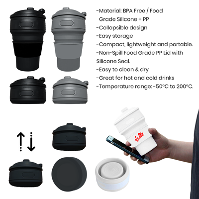 Collapsible Silicone Travel Cup Edition V2– 350ml
