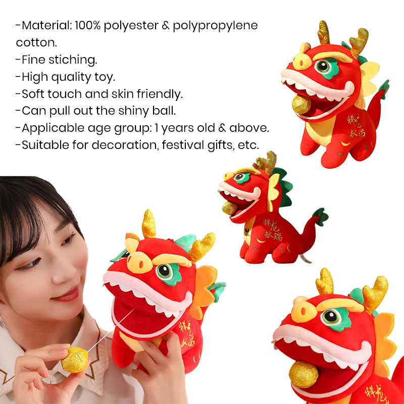 Dragon Shaped Soft Toy with Pulley