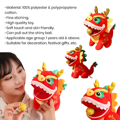Dragon Shaped Soft Toy with Pulley