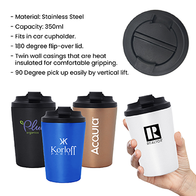 DEVINE Stainless Steel Double Wall Mug - 350ml