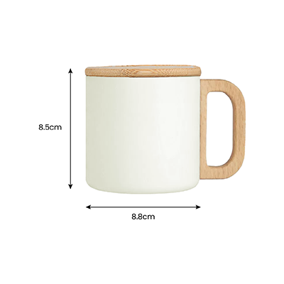 ASHLEY Wooden Handle Stainless Steel Mug – 400ml