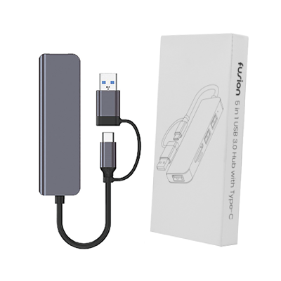 Fusion 5 in 1 USB 3.0 Hub with Type-C