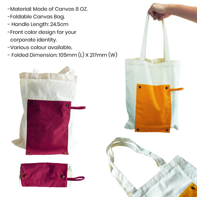 COLOR Foldable Canvas Bag - 8oz