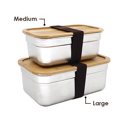 Bamboo SUS304 Lunch Box M Size - 1L
