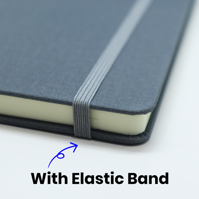 PU Fabric Hard Cover A5 Notebook with Pen Loop