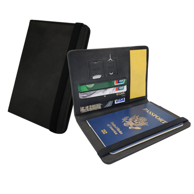 RFID Leather Travel Passport with Cards Holder