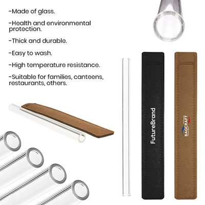 Premium Glass Straw (15×220) with Straw Felt Pouch Set