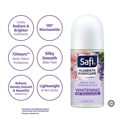 Safi Hijabista Bodycare Whitening Deodorant Roll On Antibakteria 50ml