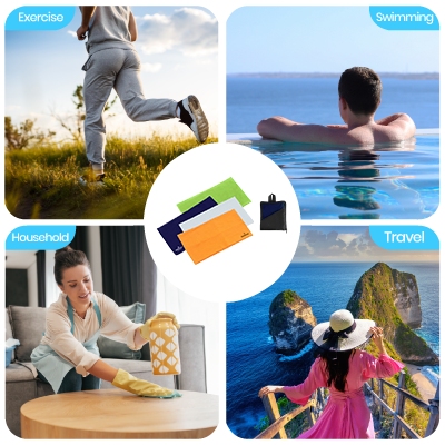 QVA Quick Dry Towel with Zipper Pouch - 50g