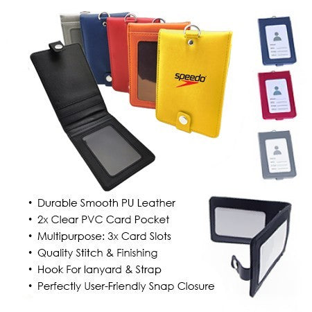 Smooth PU ID Holder Flip Open Wallet
