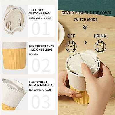 LATTE Eco-Wheat Tumbler with Silicone Holder - 350ml