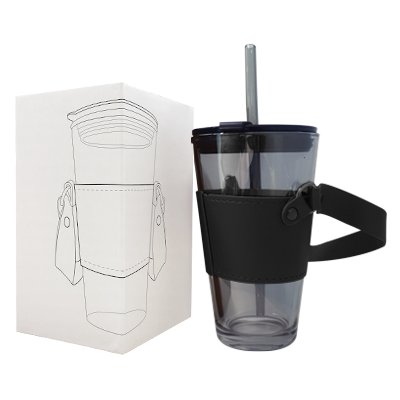 MONTE 3 Premium Color Glass Mug with PU Sleeve - 450ml