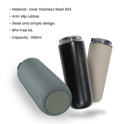 CASSEY Stainless Steel Thermos Tumbler – 580ml
