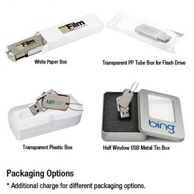 Mini Metal Swivel USB flash drive with HP Strap - 8GB