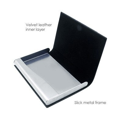 Magnetic Faux Leather Name Card Holder