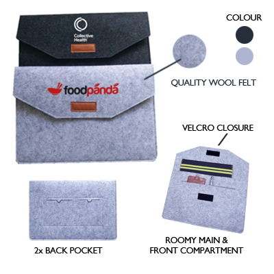 14'' Wool Felt iPad Pouch