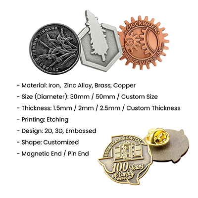 Custom Made Die Struck Collar Pin