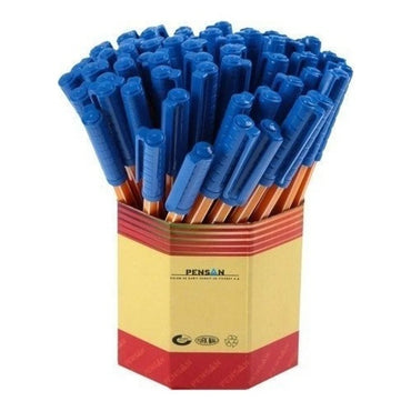 Pensan Ballpoint Pen 1mm 60 Pcs Kotak Biru Hitam Warna Merah Berkualiti Tinggi Jenama Turki Menulis Selesa Alat Tulis Sekolah